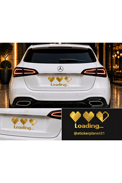 AlpiLeo ملصق على شكل قلب بتصميم Love Loading، ملصق بكسل للسيارة والكمبيوتر ال...