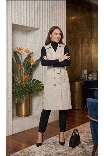 ELZORA WEAR Modern Garnili Trenç Yelek