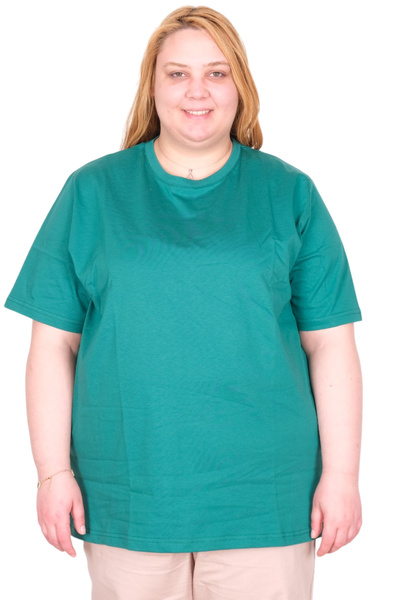 ModeXL Tricou pentru femei Mode XL True Plus Size Bıs Basıc U25162 NEFTİ