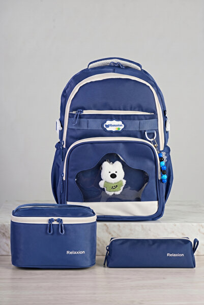 nacar çarşı Relaxion 1920 Primary School Boys' Navy Blue School Bag Set of 3 ...