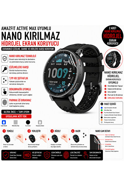 Astakos Amazfit Active Max Compatible Nano Unbreakable Hydrogel Screen Protec...