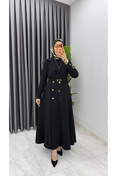 TARZ-I HAS BUTİK Siyah Premium Naz Jile Ferace Takım Tesettür Giyim