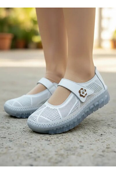 Tuğba Ortopedi Women's Genuine Leather Comfortable Daily Ballerinas