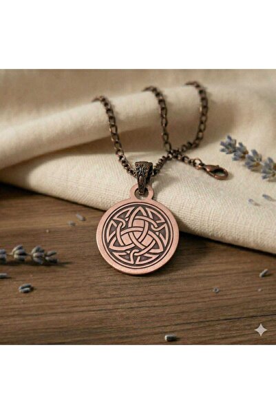 Zib Grips Velvet Copper Kelt Düğümü Bakır Kolye El Yapımı Boho Spiritüel Hedi...