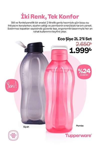 Tupperware Eco şişe 2 Lt 2 li görseldeki ürünler
