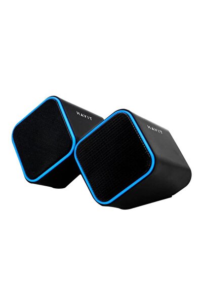 Havit Boxe PC SK473, 2.0, 10W RMS, USB-C/A & 3.5mm jack (Negru/Albastru)