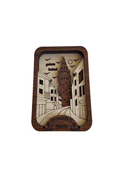 ARYADA GİFT Galata Kulesi Temalı 3 Boyutlu Ahşap Magnet – Nostaljik İstanbul ...