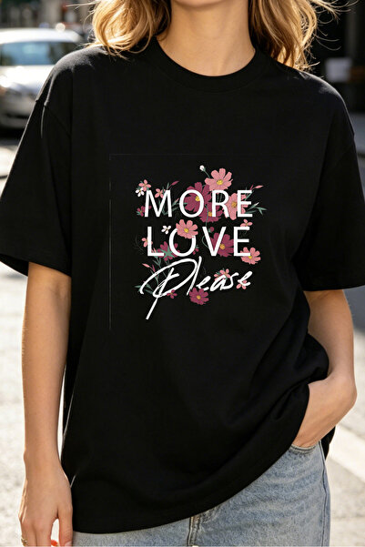Fleck تي شيرتات نسائية بطبعة زهور بتصميم كاجوال من More Love Please