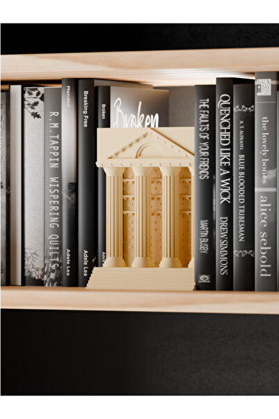 hivhestın Dekoratif Roma Tapınağı Tasarımlı Book Nook Kitaplık Lambası ve Kit...