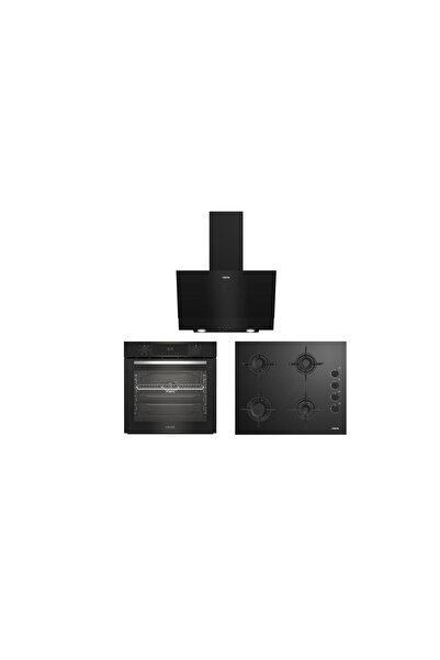 Altus Turbo Siyah Cam Ankastre Set (ALA 322 B - 159 DB - 510 B)