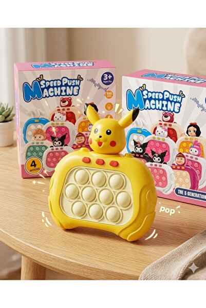 ydn Pikachu Popit lşiklı Refleks/Hafiza 4 Modlu Speed Push Bubble Oyunu Çocuk...