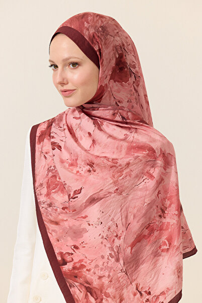 cs camellia scarf Șal din bumbac și viscoză, cu imprimeu acuarelă - Cireșe