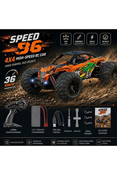scntoys Uzaktan Kumandalı Araba Full Fonksiyon Işıklı Drift 4x4 36Km Hız Yapa...