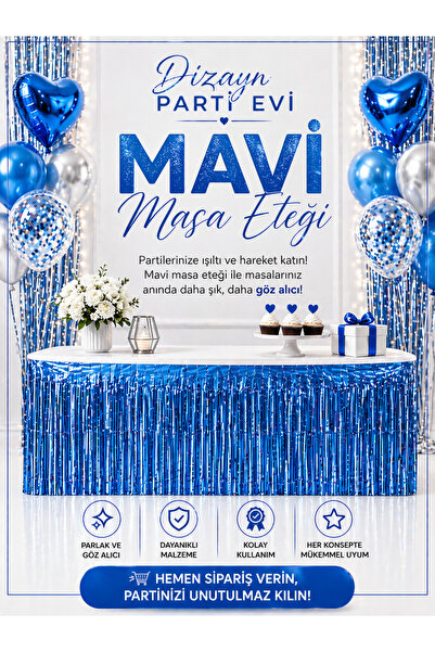 Dizayn Parti Evi DZYN Püsküllü Masa Örtüsü Eteği – Doğum Günü & Parti Masası ...