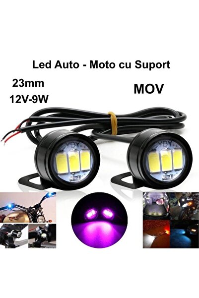 Stef's Cat LED Auto 23mm cu Suport / 12V - 9W / MOV, 2 buc/set, Stef's Cat