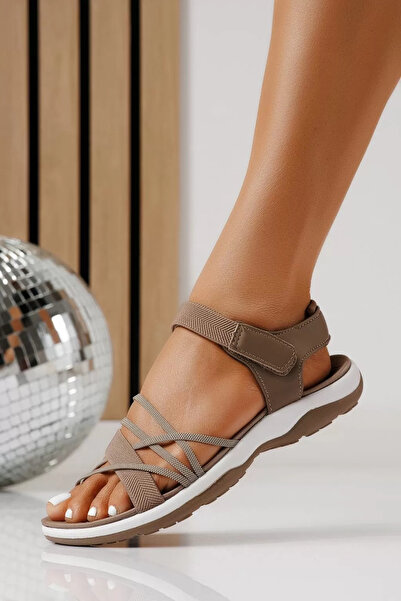 Zaira Sandals 's khaki flat sandals made of textile Calista #25150 - 41