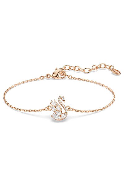 Swarovski Swan Bileklik Karişik Kesim Kuğu Beyaz Pembe Sari Altin Rengi Kaplama