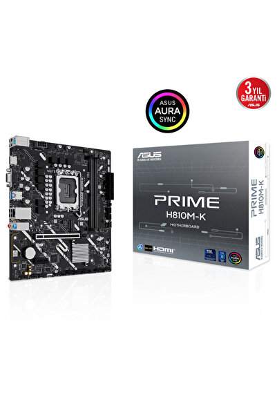 PRIME H810M-K, 2xDDR5, M.2, HDMI, D-SUB, LGA1851 Soket, ATX Anakart