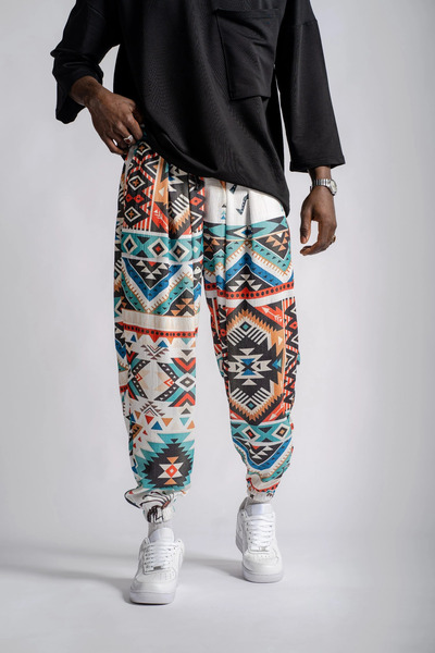 FıttingRoom Elastic Waist Pleated Patterned Half-Shalwar