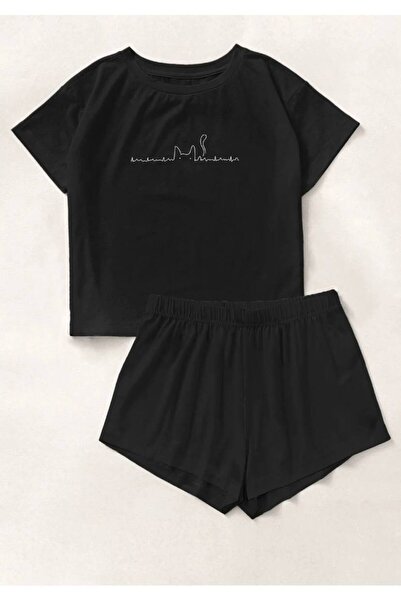 Silona Homewear Σετ σορτς Blacked Cat Bamboo