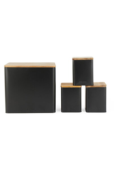 SALTER BW129001EU7 Toronto 4-Piece Bread Bin & Canister Set - Black