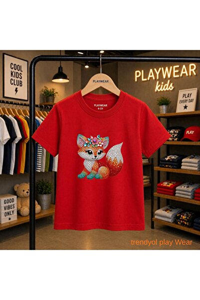 playwear Tricou unisex pentru copii 100% cu imprimeu Stone Fox, 5 6 -7 8-9 10...
