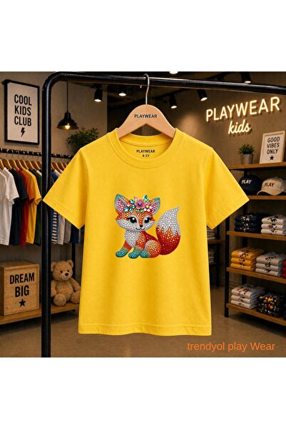 playwear Tricou unisex pentru copii 100% cu imprimeu Stone Fox, 5 6 -7 8-9 10...