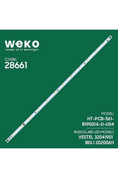 Powermaster Weko BDL1 Vestel Uyumlu Buzdolabı İç Aydınlatma LED Kartı 12 Çipl...