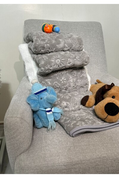 ZBY Home Embos Peluş Bebe Battaniyesi