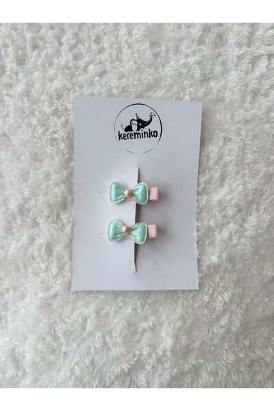 Kereminko Bebek Baby Girl & Child Glittery Bow Hairpin Set