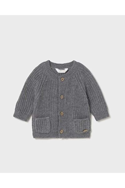 MAYORAL Baby Pocketed Basic Buttoned Cardigan 0-4 Years Gray