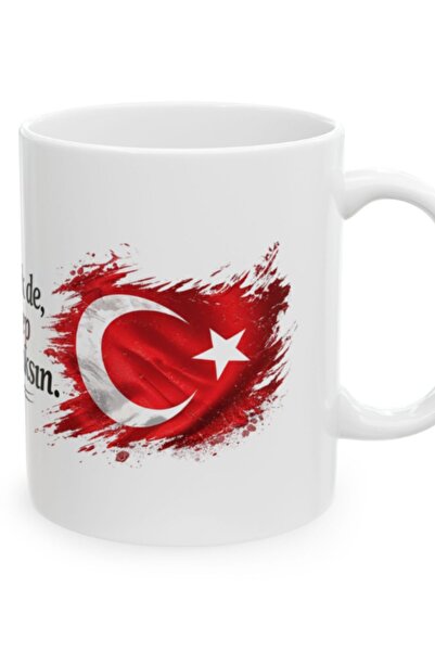 Mio Life Turkish Flag Porcelain Mug Cup with Meaningful Words Gift Special De...