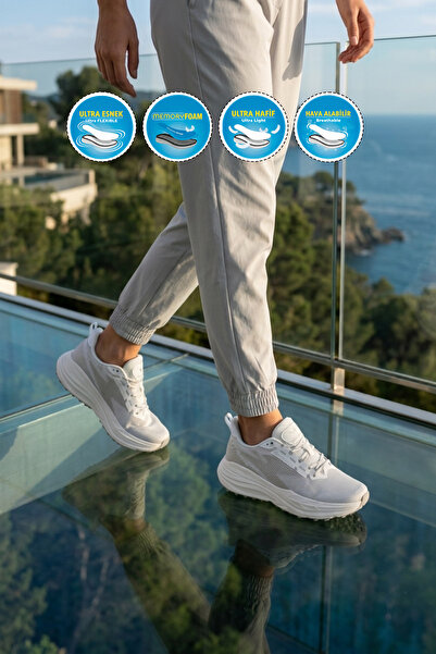 WALKWAY حذاء رياضي فليكسيون جي وايت-فضي ميموري فوم للجنسين