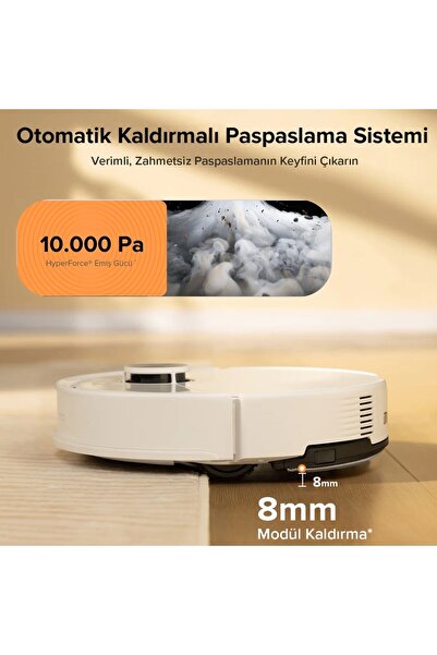 Roborock 10000Pa Akıllı Robot Süpürge VibraRise 2.0 Titreşimli Paspas LiDAR N...