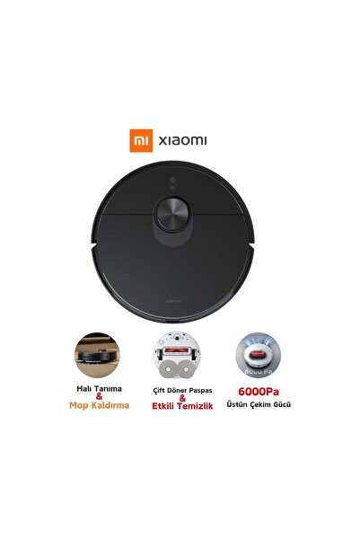 Xiaomi 6000Pa Çift Döner Paspaslı Premium Robot Süpürge Halı Tanıma Mop Kaldı...