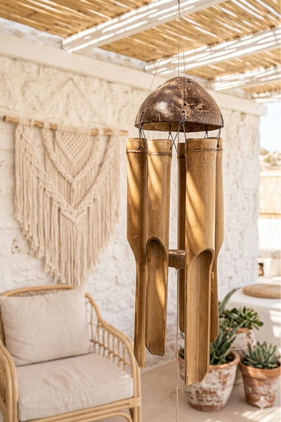 dase home El Yapımı Bambu Rüzgar Çanı