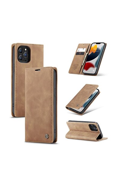 Caseme -013 Πολυλειτουργική Θήκη Βιβλίο Καφέ (Apple iPhone 13 Pro)