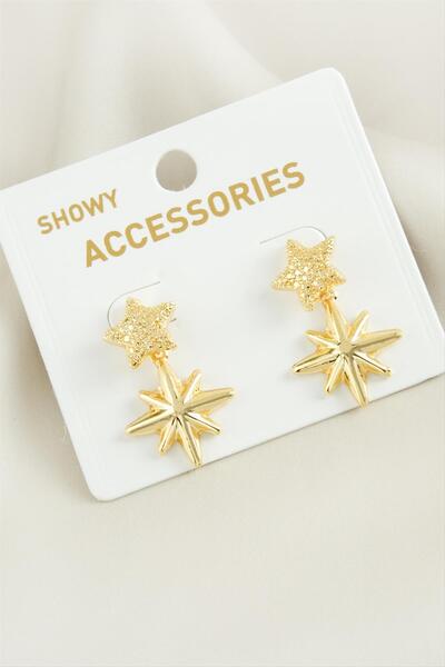 ZERO LAND Hnrlishp Yıldız Tr (235941) Metal Earrings-Yellow