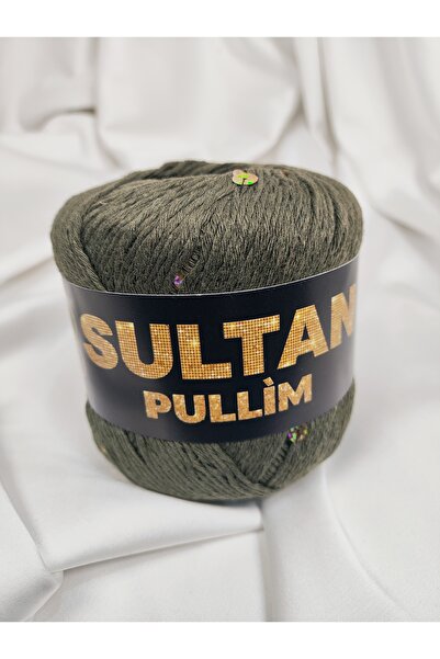Sultan Pullim Bumbac Kaki Auriu cu paiete, fir pentru tricotat manual 50gr. (...