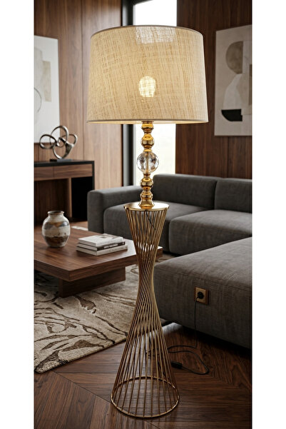Decodelight Gold Burgu Model Kristal Taşlı Metal Ayaklı Pileli, Hazeran ve Ku...