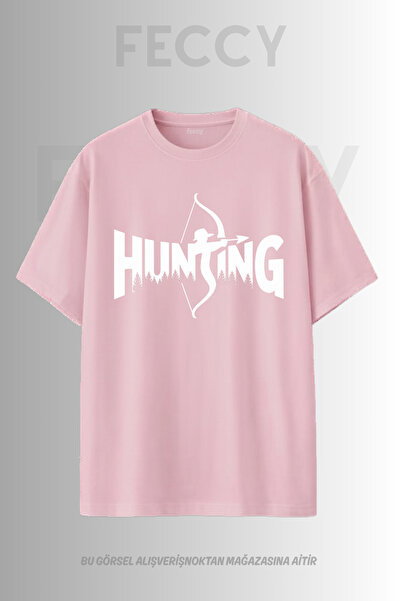 FECCY Premium Hunting2 Τυπωμένο με θέμα Hunter Unisex Oversize Γυναικείο T-Sh...
