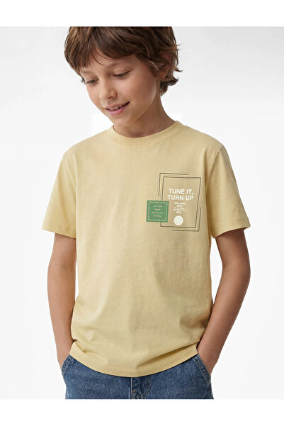 Koton Short Sleeve Crew Neck Cotton Printed T-Shirt