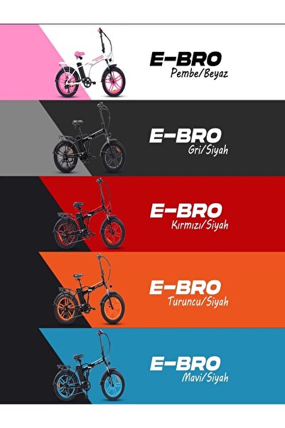 Strada E-Bro Hidrolik Disk Fat Bike Katlanabilir 20 Jant Elektrikli Bisiklet