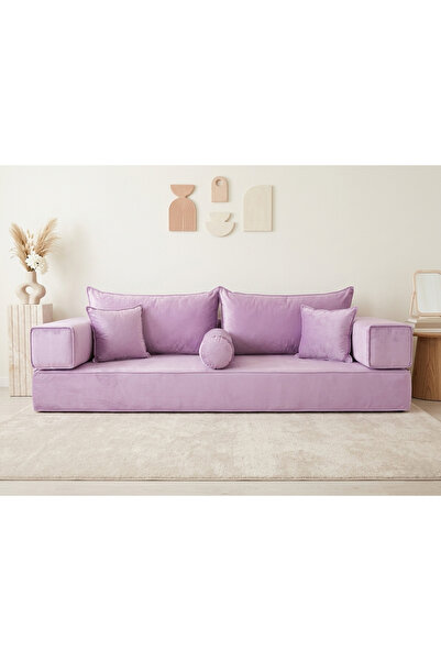 FEYZA DECOR HOME Premium Kadife Modern Şark Köşesi 8 Parça – 20 cm Süngerli M...