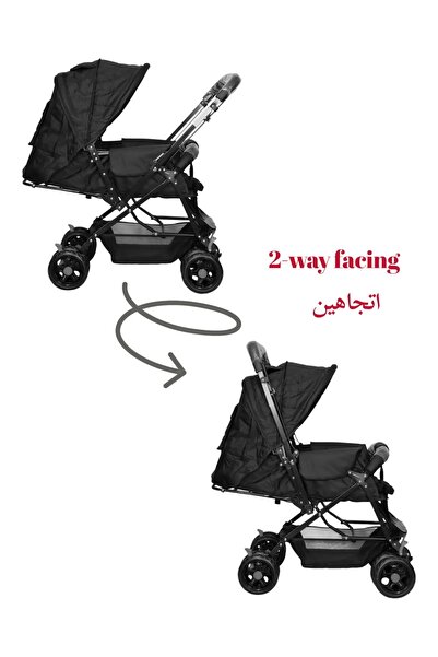 Baby Cara عربة أطفال بريميوم من عمر 0 إلى 3 سنوات بمقبض قابل للعكس ومظلة خفيفة الوزن