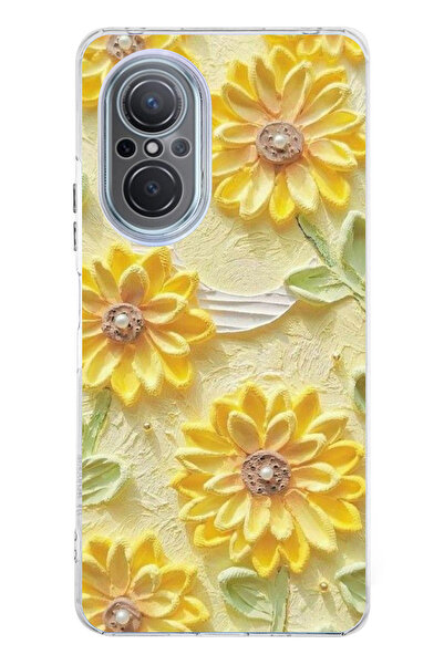 TechTree Huawei Nova 9 Se Uyumlu Rölyef Bahçesi Baskılı Silikon Kılıf