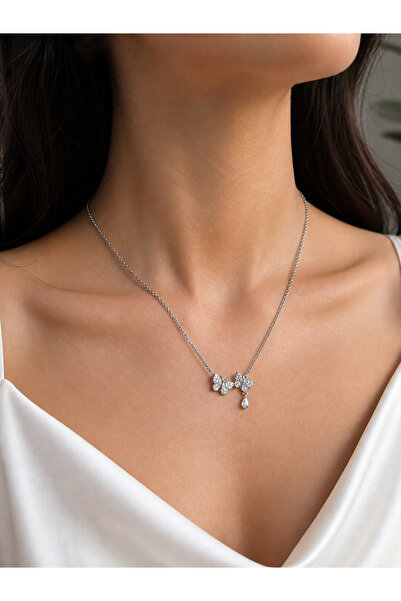 Senzavetra Butterfly Zircon Stone Steel Women's Necklace