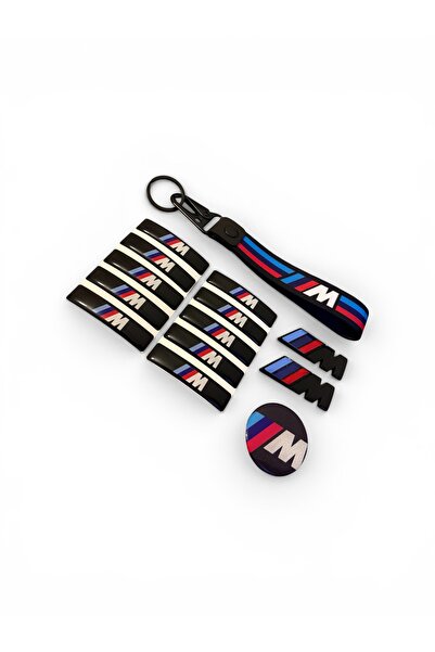 İKTUNING BMW M 10 ADET STICKER M BEZ ANAHTARLIK 2 ADET BMW M METAL LOGO 45 MM...