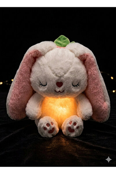 BESTTOYS Uyku arkadaşı çilek tavşan fermuarlı açılıp kapanan sesli müzikli ve...