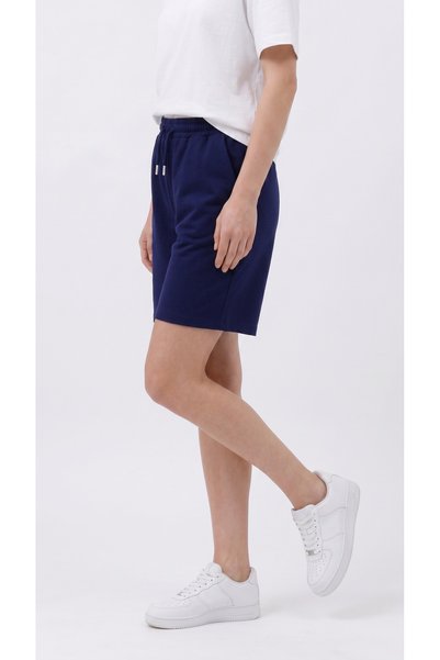 Zenvia Women's Navy Blue Oversize Fit Shorts Bermuda Comfortable Fit with Side Pockets